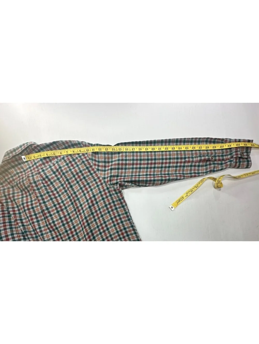 J Crew Check Plaid Oxford Button Up Green Red Mens M